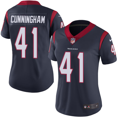 Nike Texans #41 Zach Cunningham Navy Blue Team Color Women's Stitched NFL Vapor Untouchable Limited Jersey